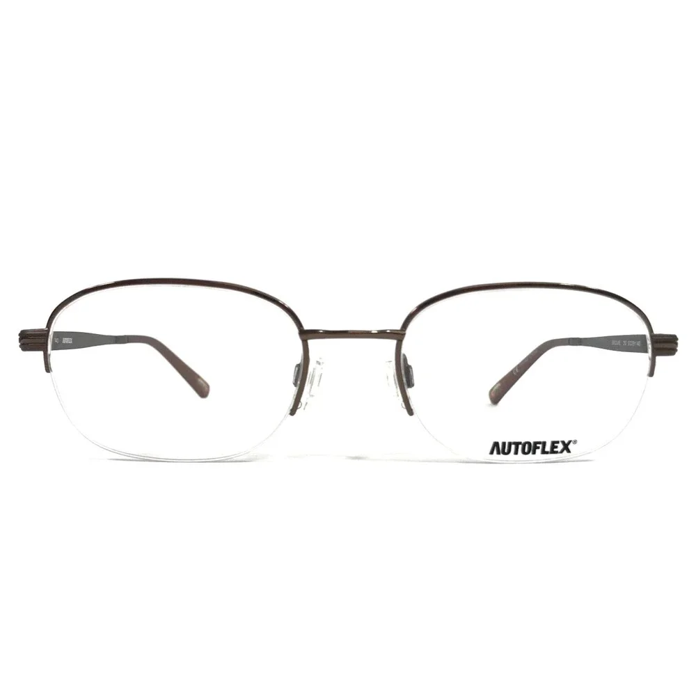 Autoflex Eyeglasses Frames SIR DUKE 210 Satin Brown Square Half Rim 51-19-140